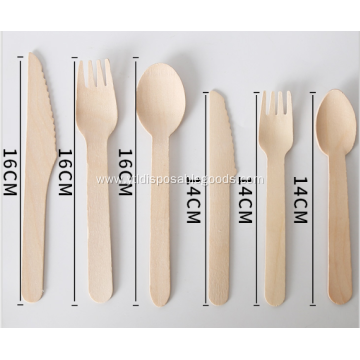 4 Piece Wooden Cutlery Kit With Kraft Wrapper